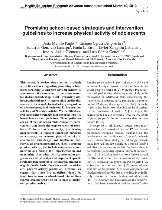 (PDF) Promising school-based strategies and intervention guidelines to ...
