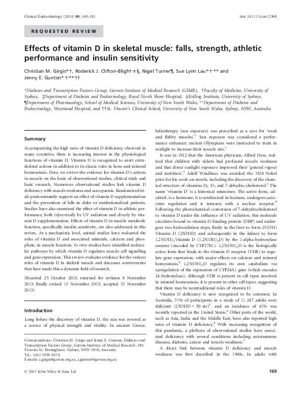 (PDF) Effects of vitamin D in skeletal muscle: falls, strength ...