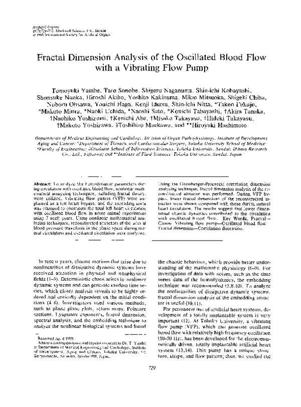 (PDF) Fractal Dimension Analysis of the Oscillated Blood Flow with a ...