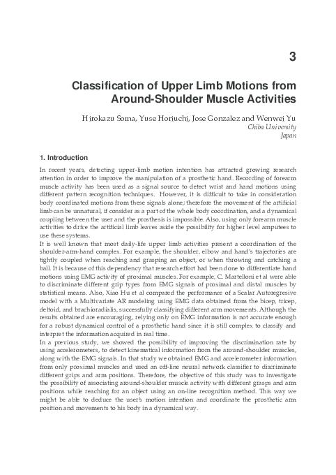 (PDF) Classification of Upper Limb Motions from Around-Shoulder Muscle ...