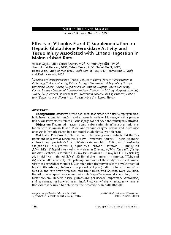 (PDF) Effects of vitamins E and C supplementation on hepatic ...