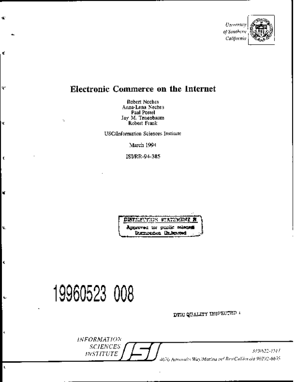 (PDF) Electronic Commerce on the Internet