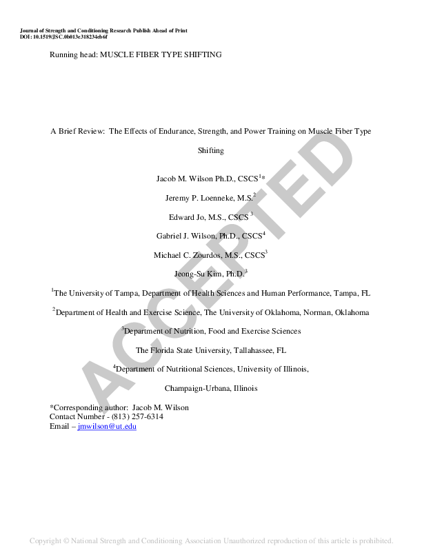 (PDF) The Effects of Endurance, Strength, and Power Training on Muscle ...