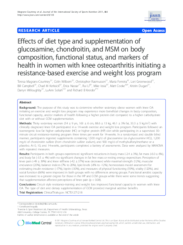 (PDF) Effects of diet type and supplementation of glucosamine