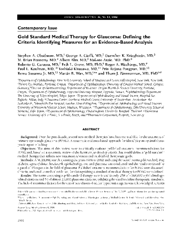 (PDF) Gold standard medical therapy for Defining the criteria