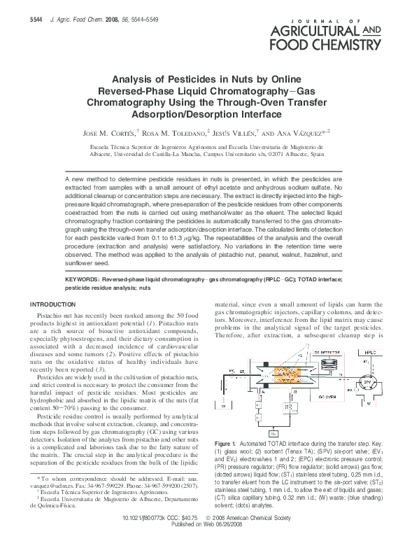 (PDF) Analysis of Pesticides in Nuts by Online ReversedPhase Liquid