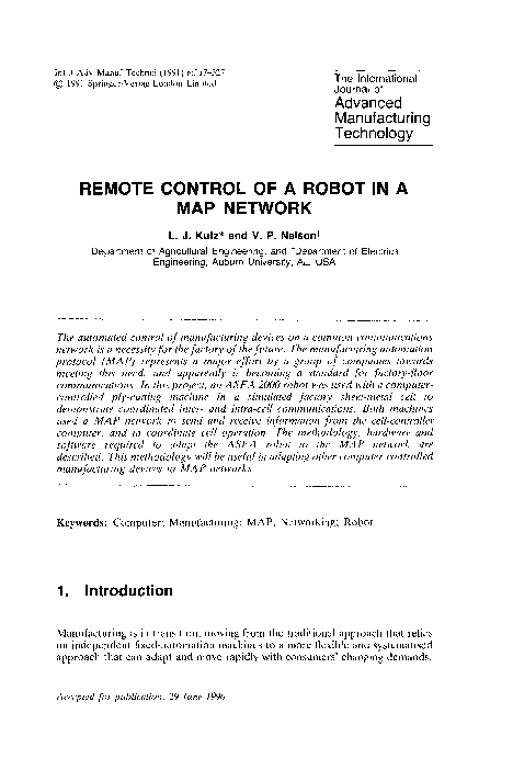 (PDF) Remote control of a robot in a map network