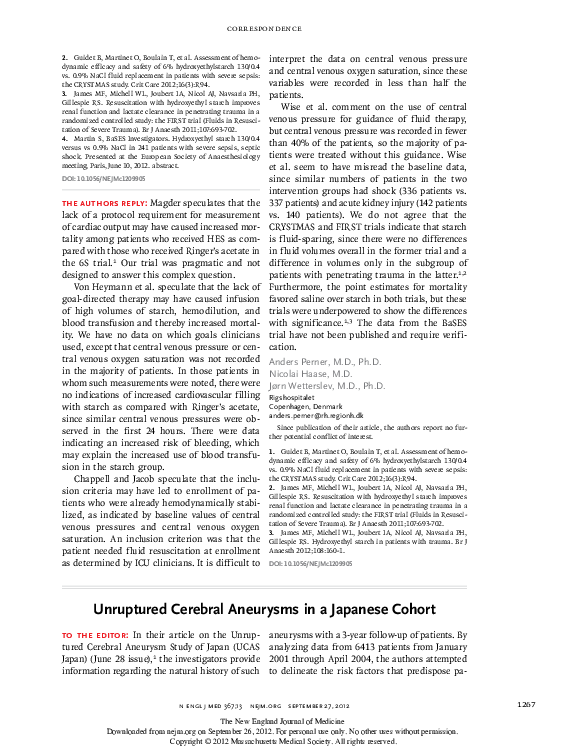(PDF) Unruptured Cerebral Aneurysms in a Japanese Cohort