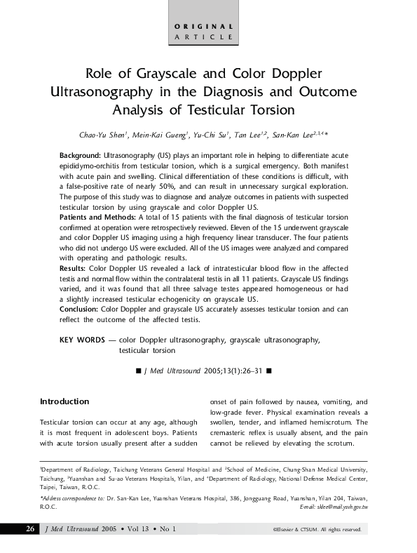 (PDF) Role of Grayscale and Color Doppler Ultrasonography in the