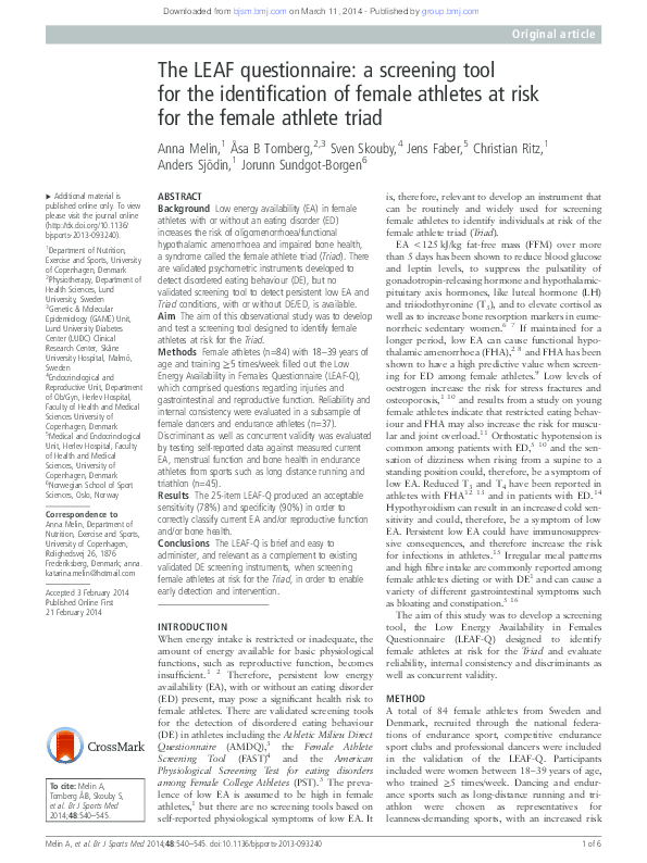 (PDF) The LEAF questionnaire: a screening tool for the identification ...