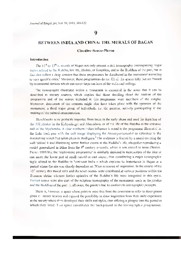 (PDF) Between India and China: the murals of Bagan, Journal of Bengal ...