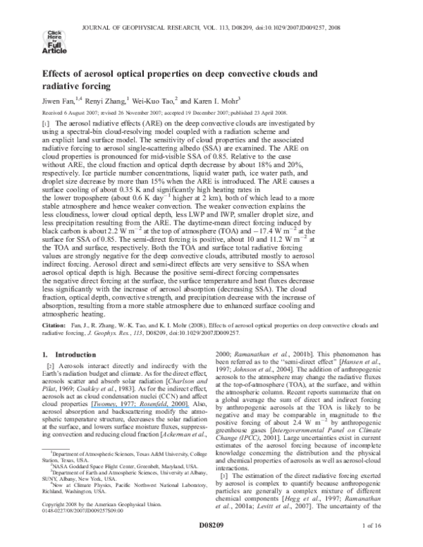 (PDF) Effects of aerosol optical properties on deep convective clouds ...
