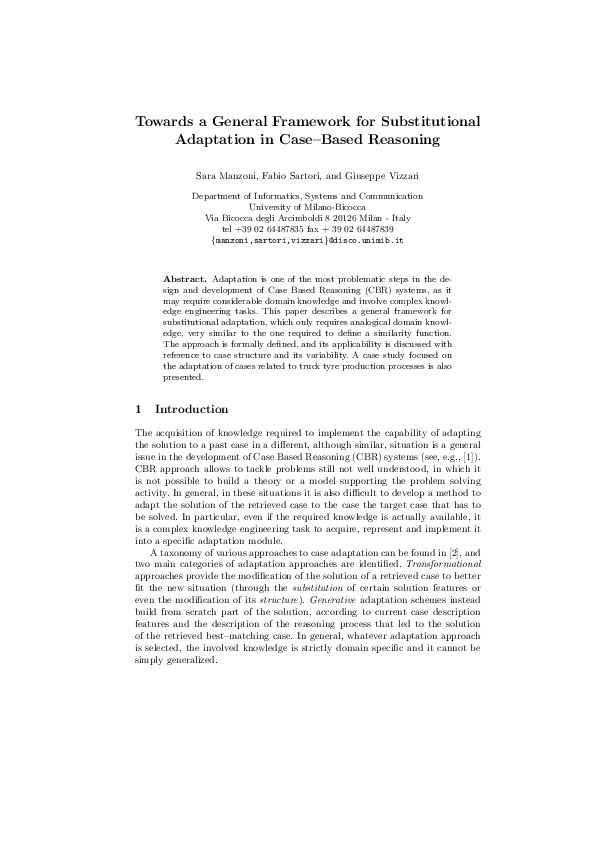 (PDF) Towards a general framework for substitutional adaptation in case ...