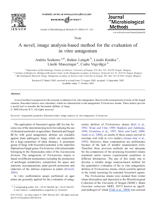 (PDF) A novel, image analysis-based method for the evaluation of in ...