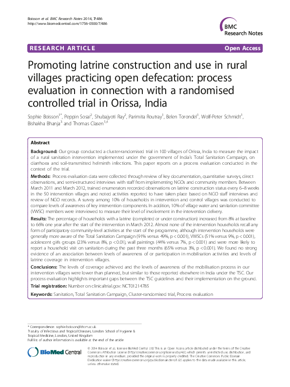 (PDF) Promoting latrine construction and use in rural villages ...