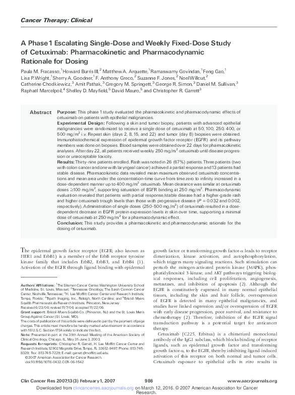 (PDF) A Phase 1 Escalating Single-Dose and Weekly Fixed-Dose Study of ...