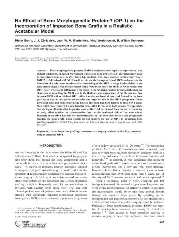 (PDF) No effect of bone morphogenetic protein-7 (OP-1) on the ...