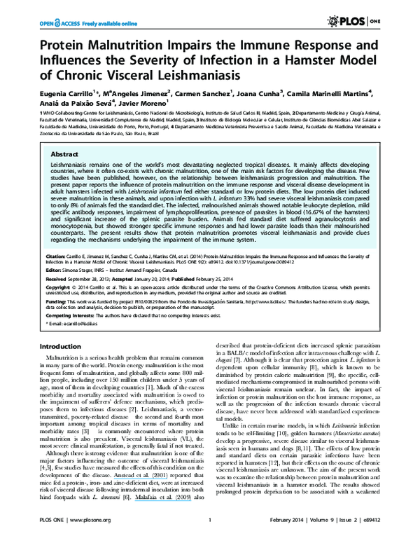 (PDF) Protein Malnutrition Impairs the Immune Response and Influences ...