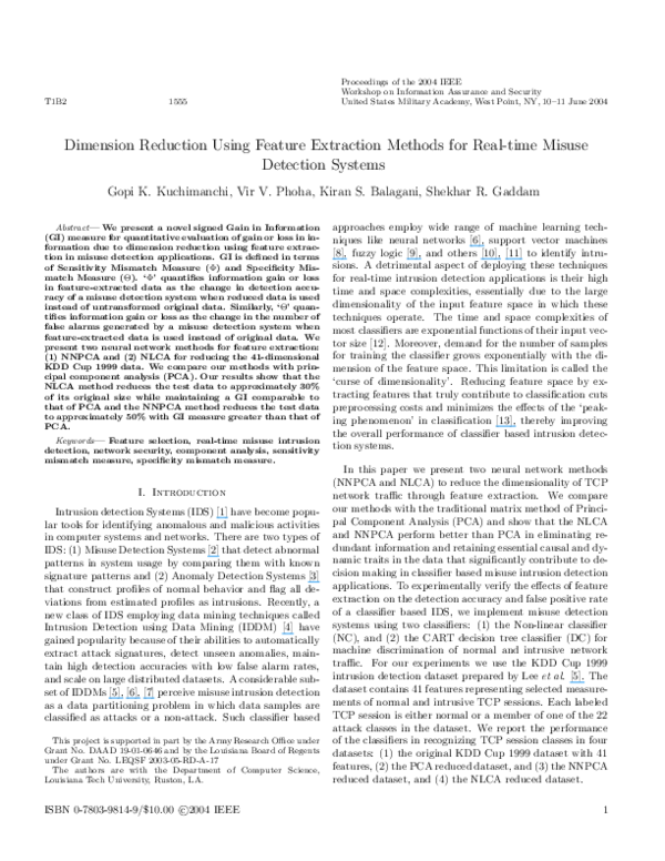 (PDF) Dimension reduction using feature extraction methods for real ...