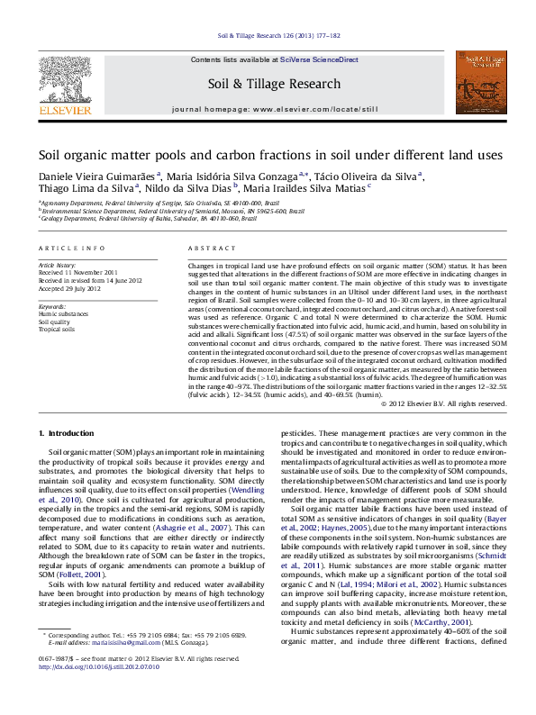 (PDF) Distribution of Organic Carbon Pools in Soil Aggregates of ...