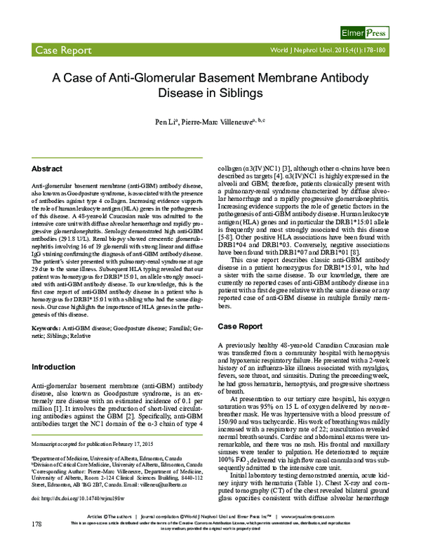 (PDF) A Case of Anti-Glomerular Basement Membrane Antibody Disease in ...