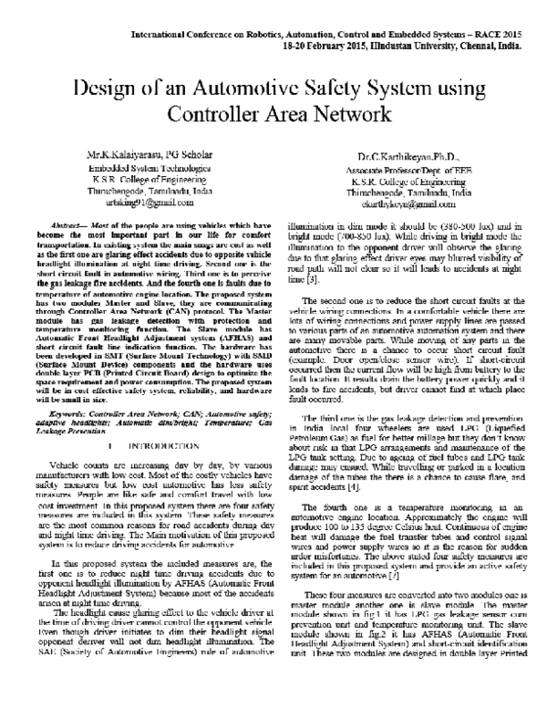 (PDF) Design of automative safety system