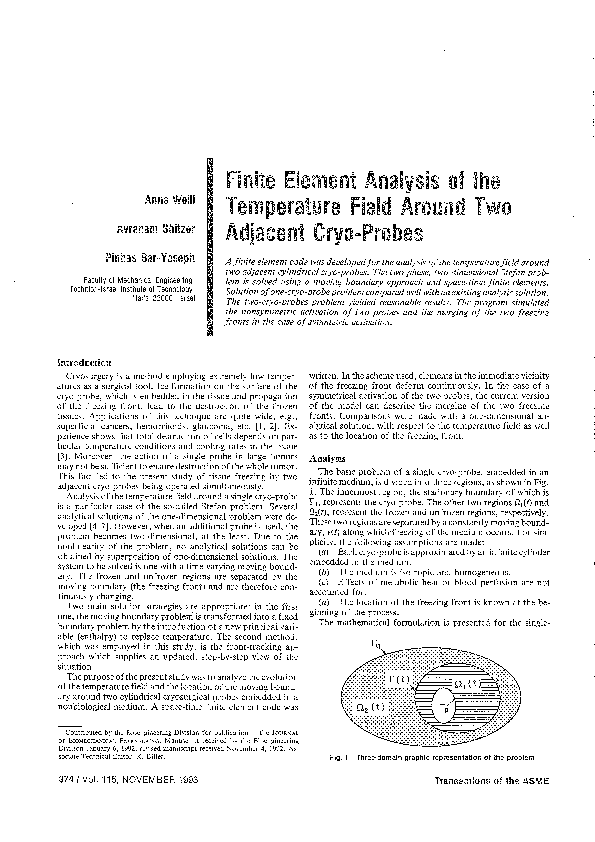 (PDF) Finite Element Analysis of the Temperature Field Around Two ...