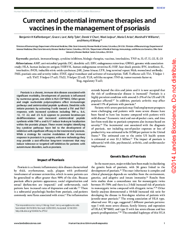 (PDF) Current and potential immune therapies and vaccines in the ...
