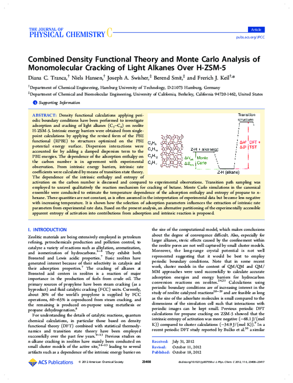 (PDF) Combined Density Functional Theory and Monte Carlo Analysis of ...
