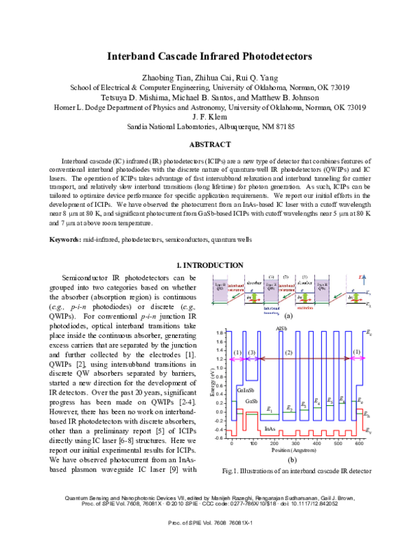 (PDF) Interband cascade infrared photodetectors