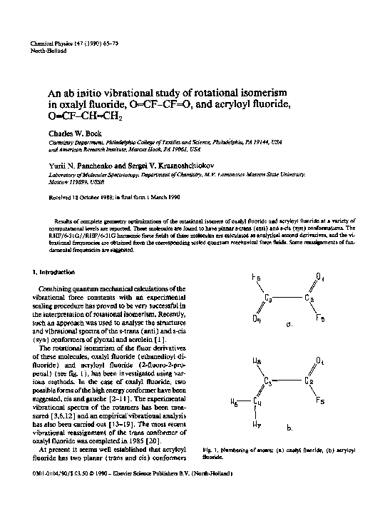 (PDF) All ab initio vibrational study of rotational isomerism in oxalyl ...