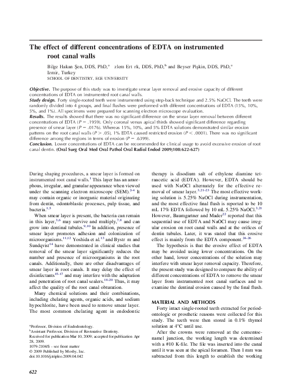(PDF) The effect of different concentrations of EDTA on instrumented ...