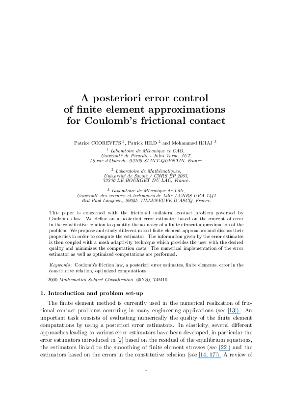 (PDF) A Posteriori Error Control of Finite Element Approximations for ...
