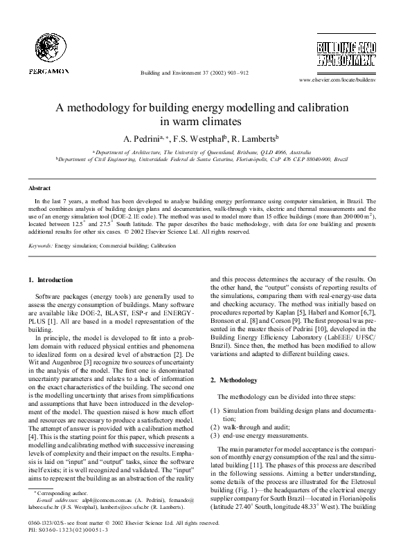 (PDF) A methodology for building energy modelling and calibration in ...
