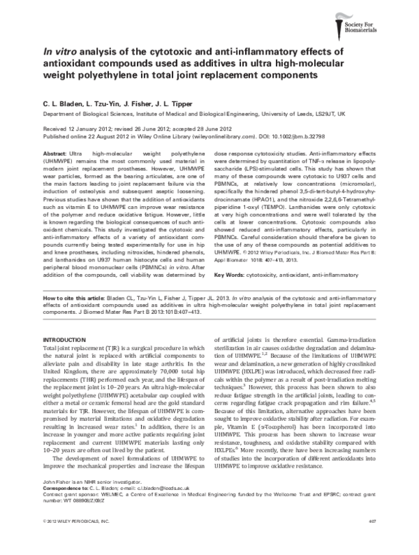 (PDF) In vitro analysis of the cytotoxic and anti-inflammatory effects ...