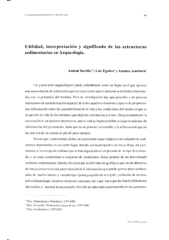 Pdf Utilidad Interpretacion Y Significado De Las Estructuras Sedimentarias En Arqueologia Antonio Tarrino Vinagre Academia Edu Pdf Utilidad Interpretacion Y Significado De Las Estructuras Sedimentarias En Arqueologia Antonio Tarrino Vinagre Academia Edu