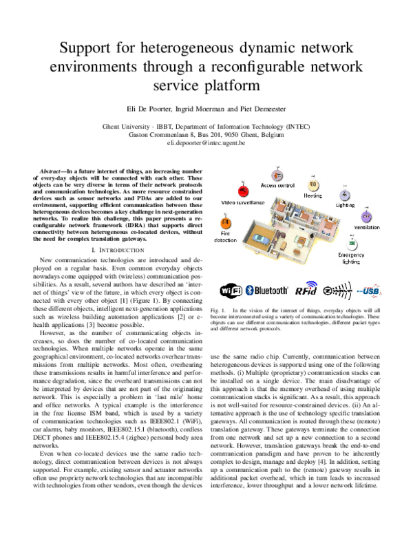 (PDF) Support for heterogeneous dynamic network environments through a ...