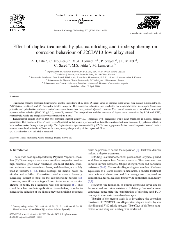 (PDF) Effect of duplex treatments by plasma nitriding and triode ...