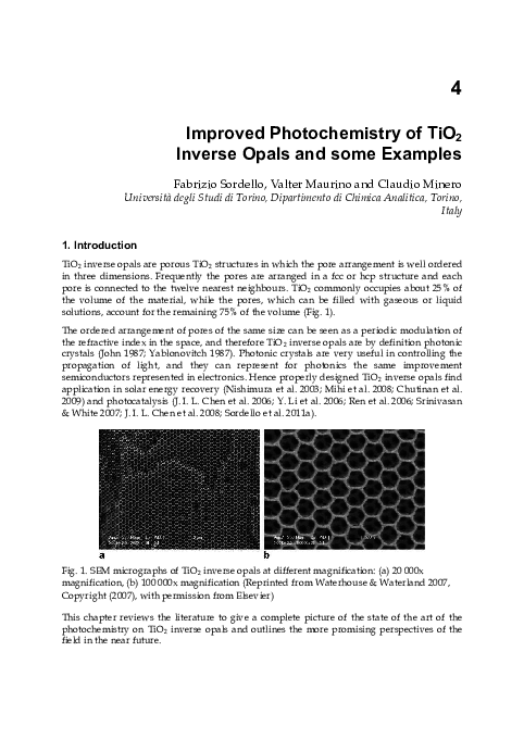 (PDF) Improved Photochemistry of TiO2 Inverse Opals and Some Examples