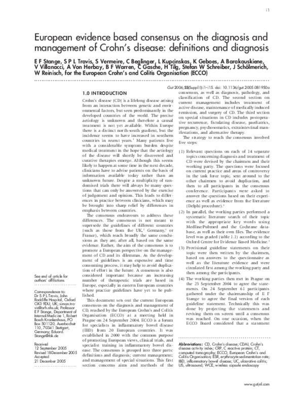 (PDF) European evidence based consensus on the diagnosis and management ...