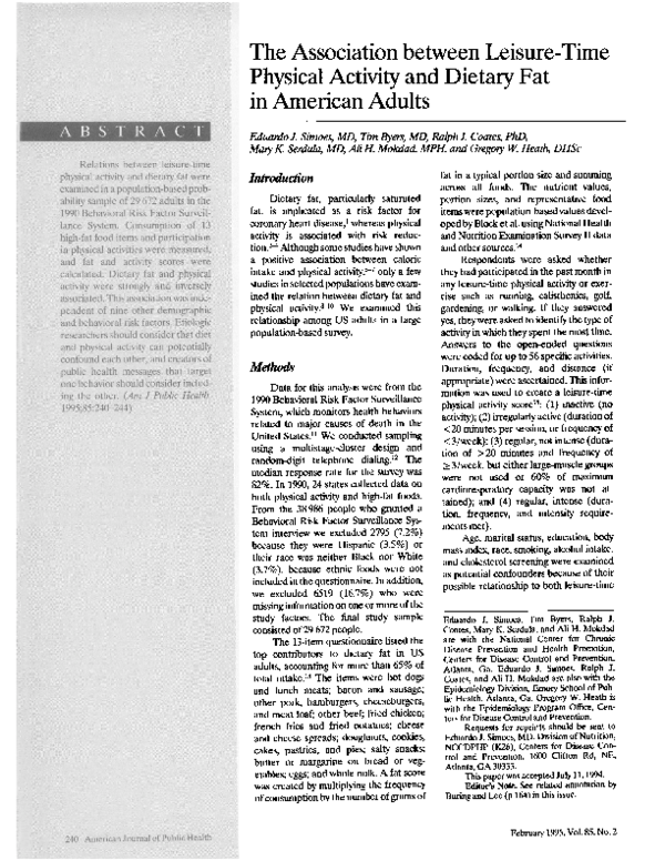 (PDF) The association between leisure-time physical activity and ...