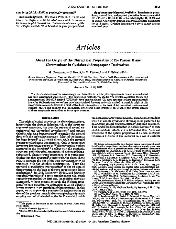 Origin of the chiroptical properties of the planar diene chromophore in ...