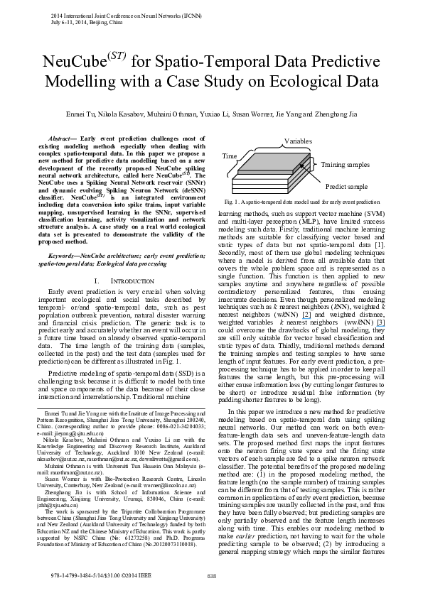 (PDF) NeuCube (ST) for spatio-temporal data predictive modelling with a ...
