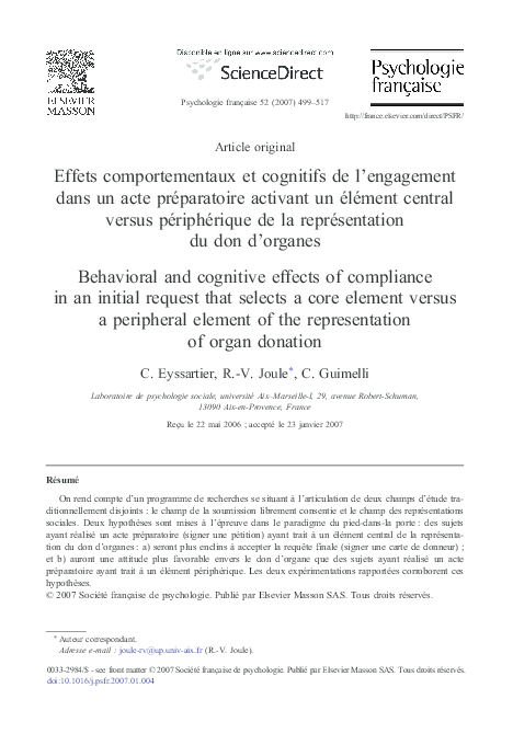 (PDF) Eyssartier, C., Joule, R.V. & Guimelli, C. (2007). Effets ...