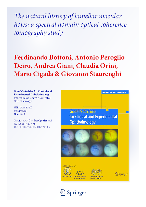 (PDF) The natural history of lamellar macular holes: a spectral domain ...