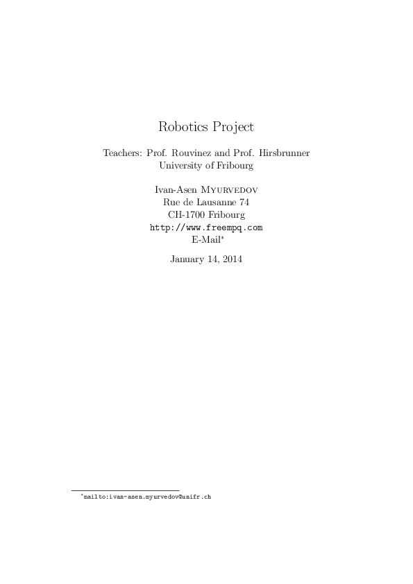 Pdf Robotics Project
