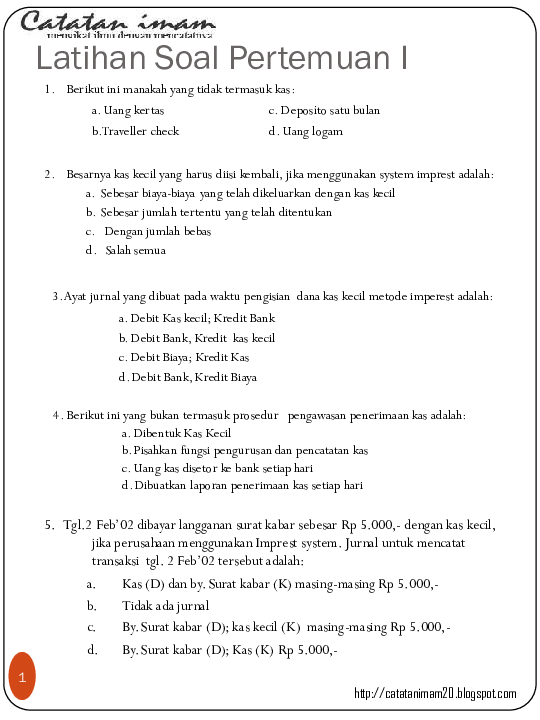 Pdf Latihan Soal Pertemuan I Andre Yanah Academia Edu