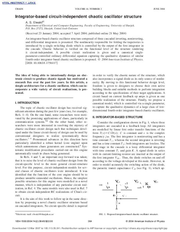 (PDF) Integrator-based circuit-independent chaotic oscillator structure