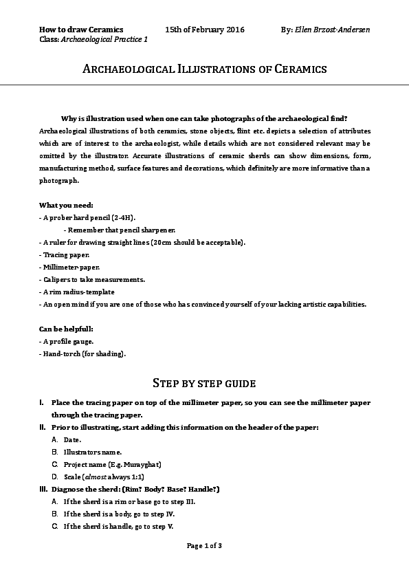 (PDF) How to draw Ceramics for the Class Archaeological Practice 1