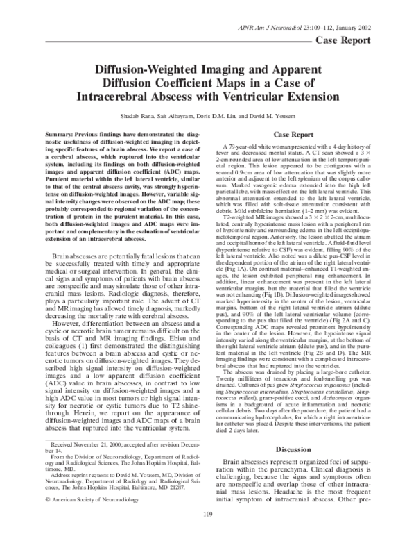 (PDF) Diffusion-weighted imaging and apparent diffusion coefficient ...